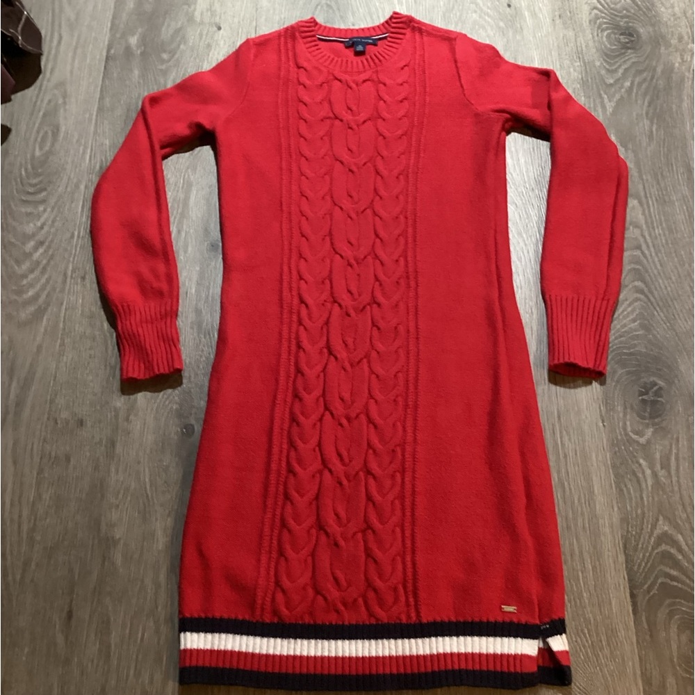 2pc Tommy Hilfiger cable knit sweater dress size xs Crew Neck Yellow Dress small